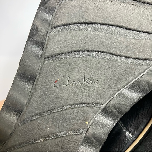 Clarks Sharon Dolly wedge Loafers black womens size 7.5 business casual - Picture 7 of 8